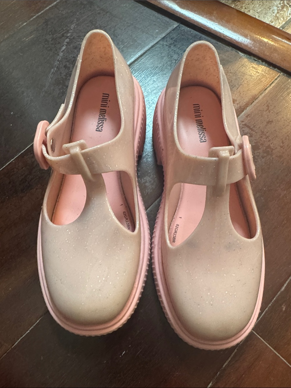 Mini Melissa Girls' Pink T-Strap Jelly Shoes